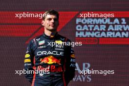Race winner Max Verstappen (NLD) Red Bull Racing on the podium. 23.07.2023. Formula 1 World Championship, Rd 12, Hungarian Grand Prix, Budapest, Hungary, Race Day.