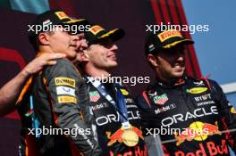 Max Verstappen (NLD), Red Bull Racing Sergio Perez (MEX), Red Bull Racing Lando Norris (GBR), McLaren F1 Team  23.07.2023. Formula 1 World Championship, Rd 12, Hungarian Grand Prix, Budapest, Hungary, Race Day.