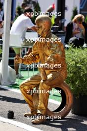 Paddock atmosphere - human statue. 22.07.2023. Formula 1 World Championship, Rd 12, Hungarian Grand Prix, Budapest, Hungary, Qualifying Day.