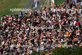 Circuit atmosphere - fans in the grandstand. 22.07.2023. Formula 1 World Championship, Rd 12, Hungarian Grand Prix, Budapest, Hungary, Qualifying Day.