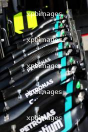 Mercedes AMG F1 W14 front wings. 20.07.2023. Formula 1 World Championship, Rd 12, Hungarian Grand Prix, Budapest, Hungary, Preparation Day.