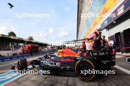 Max Verstappen (NLD) Red Bull Racing RB19 leaves the pits. 01.09.2023. Formula 1 World Championship, Rd 15, Italian Grand Prix, Monza, Italy, Practice Day.
