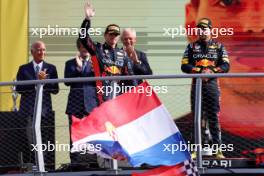 Race winner Max Verstappen (NLD) Red Bull Racing celebrates on the podium. 03.09.2023. Formula 1 World Championship, Rd 15, Italian Grand Prix, Monza, Italy, Race Day.
