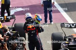 2nd place Sergio Perez (MEX) Red Bull Racing. and 1st place Max Verstappen (NLD) Red Bull Racing. 03.09.2023. Formula 1 World Championship, Rd 15, Italian Grand Prix, Monza, Italy, Race Day.