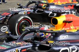 Race winner Max Verstappen (NLD) Red Bull Racing RB19 and Sergio Perez (MEX) Red Bull Racing RB19 in parc ferme. 03.09.2023. Formula 1 World Championship, Rd 15, Italian Grand Prix, Monza, Italy, Race Day.
