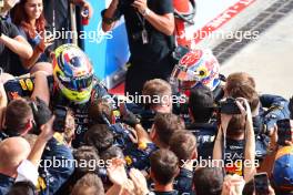 2nd place Sergio Perez (MEX) Red Bull Racing. and 1st place Max Verstappen (NLD) Red Bull Racing. 03.09.2023. Formula 1 World Championship, Rd 15, Italian Grand Prix, Monza, Italy, Race Day.