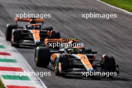 Lando Norris (GBR) McLaren MCL60 leads team mate Oscar Piastri (AUS) McLaren MCL60. 03.09.2023. Formula 1 World Championship, Rd 15, Italian Grand Prix, Monza, Italy, Race Day.