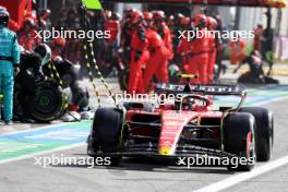 Carlos Sainz Jr (ESP) Ferrari SF-23 leaves the pits. 03.09.2023. Formula 1 World Championship, Rd 15, Italian Grand Prix, Monza, Italy, Race Day.