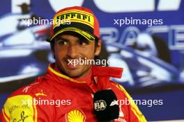 Carlos Sainz Jr (ESP) Ferrari in the qualifying FIA Press Conference. 02.09.2023. Formula 1 World Championship, Rd 15, Italian Grand Prix, Monza, Italy, Qualifying Day.