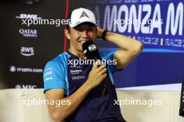 Alexander Albon (THA) Williams Racing in the FIA Press Conference. 31.08.2023. Formula 1 World Championship, Rd 15, Italian Grand Prix, Monza, Italy, Preparation Day.