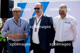 (L to R): Stefano Domenicali (ITA) Formula One President and CEO; Robert Reid (GBR) FIA Deputy President for Sport; Bruno Michel (FRA) F2 and F3 Chief Executive Officer - 2024 F2 car is unveiled. 31.08.2023. Formula 1 World Championship, Rd 15, Italian Grand Prix, Monza, Italy, Preparation Day.