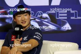 Yuki Tsunoda (JPN) AlphaTauri in the FIA Press Conference. 31.08.2023. Formula 1 World Championship, Rd 15, Italian Grand Prix, Monza, Italy, Preparation Day.