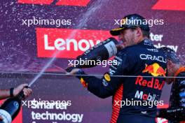 Race winner Max Verstappen (NLD) Red Bull Racing celebrates on the podium. 24.09.2023. Formula 1 World Championship, Rd 17, Japanese Grand Prix, Suzuka, Japan, Race Day.