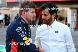 (L to R): Max Verstappen (NLD) Red Bull Racing celebrates his pole position in qualifying parc ferme with Mohammed Bin Sulayem (UAE) FIA President. 23.09.2023. Formula 1 World Championship, Rd 17, Japanese Grand Prix, Suzuka, Japan, Qualifying Day.