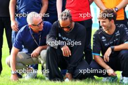 (L to R): Stefano Domenicali (ITA) Formula One President and CEO with Lewis Hamilton (GBR) Mercedes AMG F1 and Pierre Gasly (FRA) Alpine F1 Team - Bee Hotel at Buzzin' Corner.  21.09.2023. Formula 1 World Championship, Rd 17, Japanese Grand Prix, Suzuka, Japan, Preparation Day.