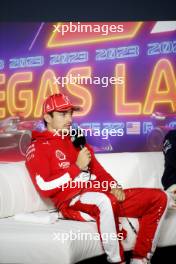 Charles Leclerc (MON) Ferrari, in the post race FIA Press Conference. 18.11.2023. Formula 1 World Championship, Rd 22, Las Vegas Grand Prix, Las Vegas, Nevada, USA, Race Day.