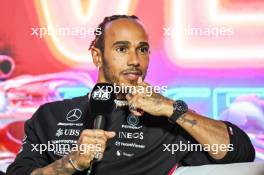 Lewis Hamilton (GBR) Mercedes AMG F1 in the FIA Press Conference. 15.11.2023. Formula 1 World Championship, Rd 22, Las Vegas Grand Prix, Las Vegas, Nevada, USA, Preparation Day.