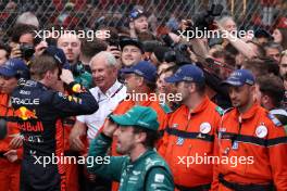 Race winner Max Verstappen (NLD) Red Bull Racing celebrates in parc ferme with Dr Helmut Marko (AUT) Red Bull Motorsport Consultant. 28.05.2023. Formula 1 World Championship, Rd 7, Monaco Grand Prix, Monte Carlo, Monaco, Race Day.