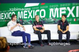 (L to R): Dave Robson (GBR) Williams Racing Head of Vehicle Performance; Xevi Pujolar (ESP) Alfa Romeo F1 Team Head of Trackside Engineering; and Ayao Komatsu (JPN) Haas F1 Team Race Engineer, in the FIA Press Conference. 27.10.2023. Formula 1 World Championship, Rd 20, Mexican Grand Prix, Mexico City, Mexico, Practice Day.
