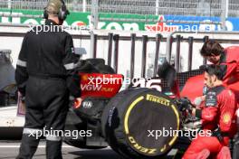 Charles Leclerc (MON) Ferrari SF-23 in the pits while the race is stopped. 29.10.2023. Formula 1 World Championship, Rd 20, Mexican Grand Prix, Mexico City, Mexico, Race Day.