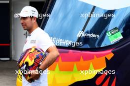 Sergio Perez (MEX) Red Bull Racing with his giant helmet in the pits. 26.10.2023. Formula 1 World Championship, Rd 20, Mexican Grand Prix, Mexico City, Mexico, Preparation Day.