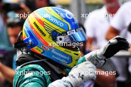 Fernando Alonso (ESP) Aston Martin F1 Team celebrates his third position in parc ferme. 07.05.2023. Formula 1 World Championship, Rd 5, Miami Grand Prix, Miami, Florida, USA, Race Day.