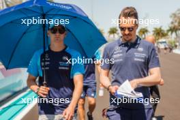 Logan Sargeant (USA) Williams Racing walks the circuit with Gaetan Jego, Williams Racing Race Engineer. 04.05.2023. Formula 1 World Championship, Rd 5, Miami Grand Prix, Miami, Florida, USA, Preparation Day.