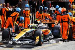 Lando Norris (GBR) McLaren MCL60 makes a pit stop. 27.08.2023. Formula 1 World Championship, Rd 14, Dutch Grand Prix, Zandvoort, Netherlands, Race Day.