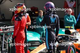 (L to R): Carlos Sainz Jr (ESP) Ferrari and Alexander Albon (THA) Williams Racing in qualifying parc ferme. 26.08.2023. Formula 1 World Championship, Rd 14, Dutch Grand Prix, Zandvoort, Netherlands, Qualifying Day.