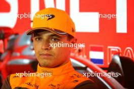 Lando Norris (GBR) McLaren in the post qualifying FIA Press Conference. 26.08.2023. Formula 1 World Championship, Rd 14, Dutch Grand Prix, Zandvoort, Netherlands, Qualifying Day.
