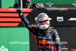 Max Verstappen (NLD) Red Bull Racing celebrates his pole position in qualifying parc ferme. 26.08.2023. Formula 1 World Championship, Rd 14, Dutch Grand Prix, Zandvoort, Netherlands, Qualifying Day.