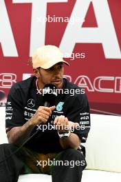 Lewis Hamilton (GBR) Mercedes AMG F1 in the post qualifying FIA Press Conference. 06.10.2023 Formula 1 World Championship, Rd 18, Qatar Grand Prix, Doha, Qatar, Qualifying Day.
