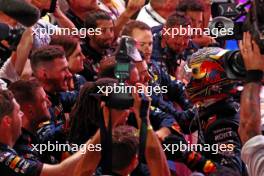 Race winner Max Verstappen (NLD) Red Bull Racing celebrates in parc ferme with the team. 08.10.2023. Formula 1 World Championship, Rd 18, Qatar Grand Prix, Doha, Qatar, Race Day.