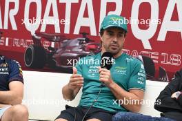 Fernando Alonso (ESP) Aston Martin F1 Team in the FIA Press Conference. 05.10.2023. Formula 1 World Championship, Rd 18, Qatar Grand Prix, Doha, Qatar, Preparation Day.