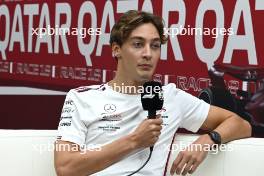 George Russell (GBR) Mercedes AMG F1 in the FIA Press Conference. 05.10.2023. Formula 1 World Championship, Rd 18, Qatar Grand Prix, Doha, Qatar, Preparation Day.