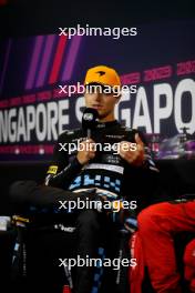 Lando Norris (GBR) McLareni in the post race FIA Press Conference. 17.09.2023. Formula 1 World Championship, Rd 16, Singapore Grand Prix, Marina Bay Street Circuit, Singapore, Race Day.