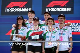 Winners Germany celebrate on the F1 in Schools World Finals podium. 16.09.2023. Formula 1 World Championship, Rd 16, Singapore Grand Prix, Marina Bay Street Circuit, Singapore, Qualifying Day.