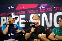(L to R): Logan Sargeant (USA) Williams Racing and Kevin Magnussen (DEN) Haas F1 Team in the FIA Press Conference. 14.09.2023. Formula 1 World Championship, Rd 16, Singapore Grand Prix, Marina Bay Street Circuit, Singapore, Preparation Day.