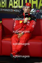Charles Leclerc (MON) Ferrari in the post qualifying FIA Press Conference. 25.11.2023. Formula 1 World Championship, Rd 23, Abu Dhabi Grand Prix, Yas Marina Circuit, Abu Dhabi, Qualifying Day.