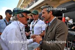 (L to R): Jackie Stewart (GBR) with Patrick Dempsey (USA) Actor. 22.10.2023. Formula 1 World Championship, Rd 19, United States Grand Prix, Austin, Texas, USA, Race Day.