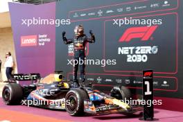 Race winner Max Verstappen (NLD) Red Bull Racing RB19 celebrates in parc ferme. 22.10.2023. Formula 1 World Championship, Rd 19, United States Grand Prix, Austin, Texas, USA, Race Day.