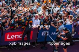 Race winner Max Verstappen (NLD) Red Bull Racing celebrates in parc ferme with the team. 22.10.2023. Formula 1 World Championship, Rd 19, United States Grand Prix, Austin, Texas, USA, Race Day.