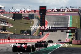 Max Verstappen (NLD) Red Bull Racing RB19 leads Carlos Sainz Jr (ESP) Ferrari SF-23. 22.10.2023. Formula 1 World Championship, Rd 19, United States Grand Prix, Austin, Texas, USA, Race Day.