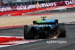Fernando Alonso (ESP) Aston Martin F1 Team AMR23 sends sparks flying. 21.10.2023. Formula 1 World Championship, Rd 19, United States Grand Prix, Austin, Texas, USA, Sprint Day.