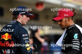 (L to R): Winner Max Verstappen (NLD) Red Bull Racing in Sprint parc ferme with second placed Lewis Hamilton (GBR) Mercedes AMG F1. 21.10.2023. Formula 1 World Championship, Rd 19, United States Grand Prix, Austin, Texas, USA, Sprint Day.