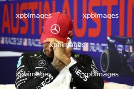 Lewis Hamilton (GBR) Mercedes AMG F1 in the post Sprint FIA Press Conference. 21.10.2023. Formula 1 World Championship, Rd 19, United States Grand Prix, Austin, Texas, USA, Sprint Day.