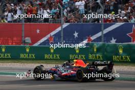 Max Verstappen (NLD) Red Bull Racing RB19 celebrates at the end of Sprint. 21.10.2023. Formula 1 World Championship, Rd 19, United States Grand Prix, Austin, Texas, USA, Sprint Day.