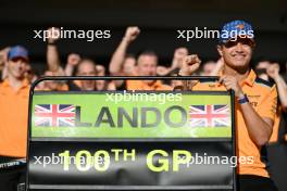 Lando Norris (GBR) McLaren celebrates his 100th GP with the team. 19.10.2023. Formula 1 World Championship, Rd 19, United States Grand Prix, Austin, Texas, USA, Preparation Day.