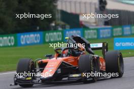Jehan Daruvala (IND) MP Motorsport with broken headrest. 29.07.2023. Formula 2 Championship, Rd 11, Sprint Race, Spa-Francorchamps, Belgium, Saturday.