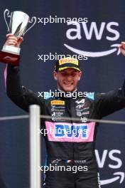 Victor Martins (FRA) ART Grand Prix celebrates his third position on the podium. 04.06.2023. FIA Formula 2 Championship, Rd 7, Feature Race, Barcelona, Spain, Sunday.